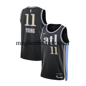Maglia NBA Atlanta Hawks Trae Young 11 Nike 2023-2024 City Edition Nero Swingman - Uomo